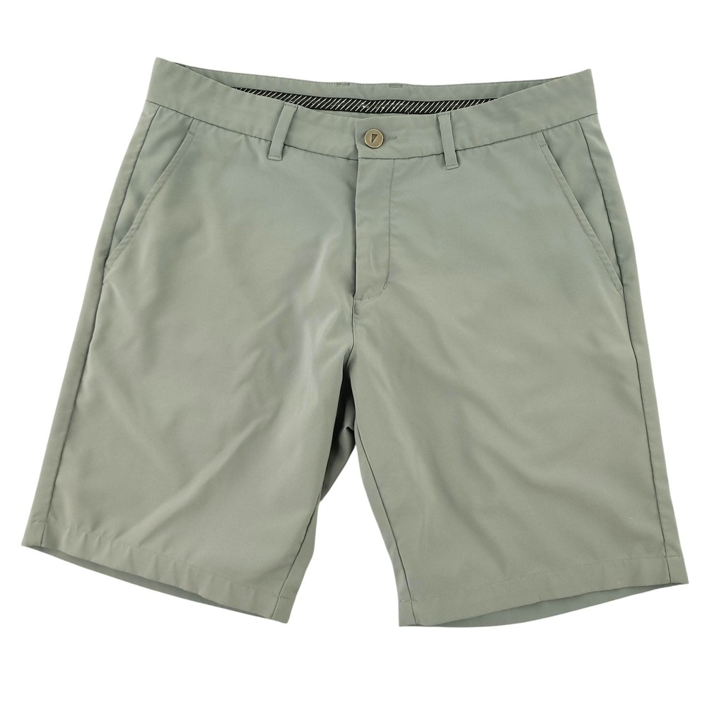 Primo Shorts Mens 34 Gray Stretch Lightweight Microfiber Chino 9" Inseam Casual